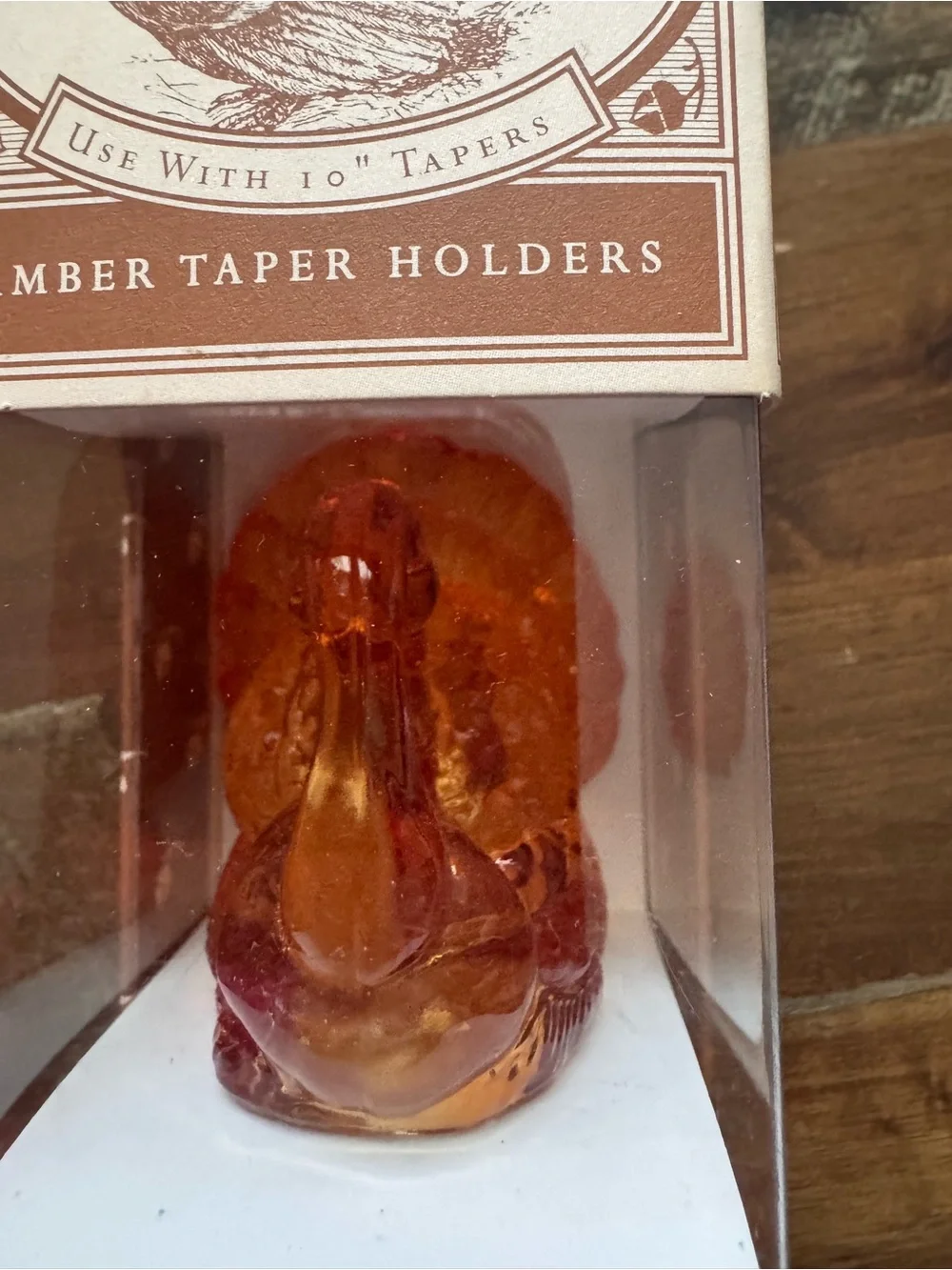 Williams Sonoma Amber Glass Taper Holders - Amber Orange Set